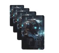 4Pcs Car Air Fresheners Cards Future Robot Hanging Fragrance Scented Cards Lasting Scent Car Aromatherapy Tablets Auto Rearview Mirror Pendant for Wardrobe Shoe Cabinet