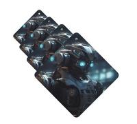 4Pcs Car Air Fresheners Cards Future Robot Hanging Fragrance Scented Cards Lasting Scent Car Aromatherapy Tablets Auto Rearview Mirror Pendant for Wardrobe Shoe Cabinet