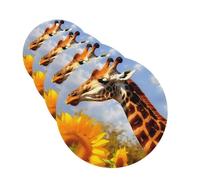 4Pcs Car Air Fresheners Cards Giraffe and Sunflower Hanging Fragrance Scented Cards Lasting Scent Car Aromatherapy Tablets Auto Rearview Mirror Pendant for Wardrobe Shoe Cabinet