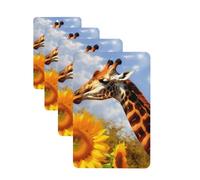 4Pcs Car Air Fresheners Cards Giraffe and Sunflower Hanging Fragrance Scented Cards Lasting Scent Car Aromatherapy Tablets Auto Rearview Mirror Pendant for Wardrobe Shoe Cabinet