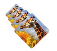 4Pcs Car Air Fresheners Cards Giraffe and Sunflower Hanging Fragrance Scented Cards Lasting Scent Car Aromatherapy Tablets Auto Rearview Mirror Pendant for Wardrobe Shoe Cabinet