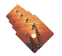 4Pcs Car Air Fresheners Cards Giraffe at sunset Hanging Fragrance Scented Cards Lasting Scent Car Aromatherapy Tablets Auto Rearview Mirror Pendant for Wardrobe Shoe Cabinet