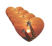 4Pcs Car Air Fresheners Cards Giraffe at sunset Hanging Fragrance Scented Cards Lasting Scent Car Aromatherapy Tablets Auto Rearview Mirror Pendant for Wardrobe Shoe Cabinet