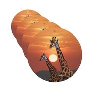4Pcs Car Air Fresheners Cards Giraffe at sunset Hanging Fragrance Scented Cards Lasting Scent Car Aromatherapy Tablets Auto Rearview Mirror Pendant for Wardrobe Shoe Cabinet