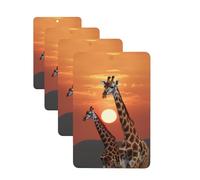 4Pcs Car Air Fresheners Cards Giraffe at sunset Hanging Fragrance Scented Cards Lasting Scent Car Aromatherapy Tablets Auto Rearview Mirror Pendant for Wardrobe Shoe Cabinet