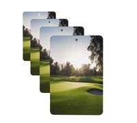 4Pcs Car Air Fresheners Cards Golf Course Hanging Fragrance Scented Cards Lasting Scent Car Aromatherapy Tablets Auto Rearview Mirror Pendant for Wardrobe Shoe Cabinet