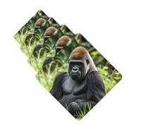 4Pcs Car Air Fresheners Cards Gorilla in the Grass Hanging Fragrance Scented Cards Lasting Scent Car Aromatherapy Tablets Auto Rearview Mirror Pendant for Wardrobe Shoe Cabinet