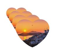 4Pcs Car Air Fresheners Cards Greece Island Sunset Landscape Hanging Fragrance Scented Cards Lasting Scent Car Aromatherapy Tablets Auto Rearview Mirror Pendant for Wardrobe Shoe Cabinet