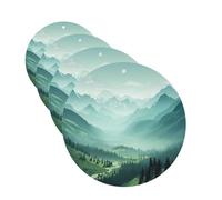 4Pcs Car Air Fresheners Cards Green Mountain Landscape Hanging Fragrance Scented Cards Lasting Scent Car Aromatherapy Tablets Auto Rearview Mirror Pendant for Wardrobe Shoe Cabinet