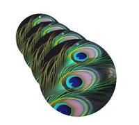 4Pcs Car Air Fresheners Cards Green Peacock Feather Hanging Fragrance Scented Cards Lasting Scent Car Aromatherapy Tablets Auto Rearview Mirror Pendant for Wardrobe Shoe Cabinet