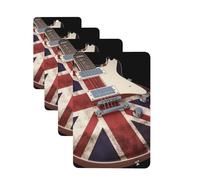 4Pcs Car Air Fresheners Cards Guitar British Flag Hanging Fragrance Scented Cards Lasting Scent Car Aromatherapy Tablets Auto Rearview Mirror Pendant for Wardrobe Shoe Cabinet