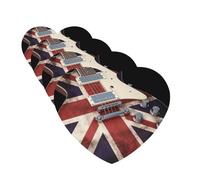 4Pcs Car Air Fresheners Cards Guitar British Flag Hanging Fragrance Scented Cards Lasting Scent Car Aromatherapy Tablets Auto Rearview Mirror Pendant for Wardrobe Shoe Cabinet
