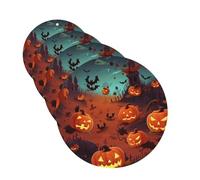 4Pcs Car Air Fresheners Cards Halloween Hanging Fragrance Scented Cards Lasting Scent Car Aromatherapy Tablets Auto Rearview Mirror Pendant for Wardrobe Shoe Cabinet