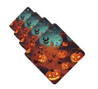 4Pcs Car Air Fresheners Cards Halloween Hanging Fragrance Scented Cards Lasting Scent Car Aromatherapy Tablets Auto Rearview Mirror Pendant for Wardrobe Shoe Cabinet