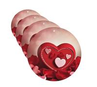 4Pcs Car Air Fresheners Cards Happy Valentine's Day Hanging Fragrance Scented Cards Lasting Scent Car Aromatherapy Tablets Auto Rearview Mirror Pendant for Wardrobe Shoe Cabinet