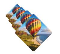 4Pcs Car Air Fresheners Cards Hawaii Hot Air Balloon Hanging Fragrance Scented Cards Lasting Scent Car Aromatherapy Tablets Auto Rearview Mirror Pendant for Wardrobe Shoe Cabinet