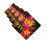 4Pcs Car Air Fresheners Cards Hawaiian Colorful Flower Hanging Fragrance Scented Cards Lasting Scent Car Aromatherapy Tablets Auto Rearview Mirror Pendant for Wardrobe Shoe Cabinet
