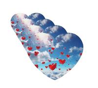 4Pcs Car Air Fresheners Cards Hearts in the Sky Hanging Fragrance Scented Cards Lasting Scent Car Aromatherapy Tablets Auto Rearview Mirror Pendant for Wardrobe Shoe Cabinet