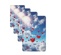 4Pcs Car Air Fresheners Cards Hearts in the Sky Hanging Fragrance Scented Cards Lasting Scent Car Aromatherapy Tablets Auto Rearview Mirror Pendant for Wardrobe Shoe Cabinet
