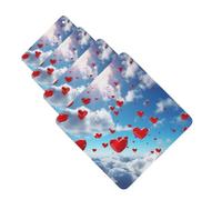 4Pcs Car Air Fresheners Cards Hearts in the Sky Hanging Fragrance Scented Cards Lasting Scent Car Aromatherapy Tablets Auto Rearview Mirror Pendant for Wardrobe Shoe Cabinet