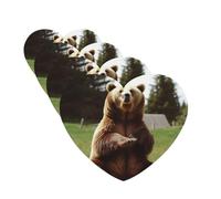 4Pcs Car Air Fresheners Cards Hi Bear Sit on the lawn Hanging Fragrance Scented Cards Lasting Scent Car Aromatherapy Tablets Auto Rearview Mirror Pendant for Wardrobe Shoe Cabinet