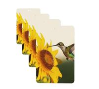 4Pcs Car Air Fresheners Cards Hummingbird Sunflower Hanging Fragrance Scented Cards Lasting Scent Car Aromatherapy Tablets Auto Rearview Mirror Pendant for Wardrobe Shoe Cabinet