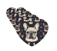 4Pcs Car Air Fresheners Cards I Love French Bulldog Hanging Fragrance Scented Cards Lasting Scent Car Aromatherapy Tablets Auto Rearview Mirror Pendant for Wardrobe Shoe Cabinet