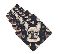 4Pcs Car Air Fresheners Cards I Love French Bulldog Hanging Fragrance Scented Cards Lasting Scent Car Aromatherapy Tablets Auto Rearview Mirror Pendant for Wardrobe Shoe Cabinet