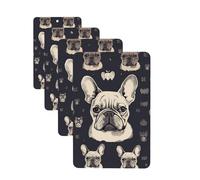 4Pcs Car Air Fresheners Cards I Love French Bulldog Hanging Fragrance Scented Cards Lasting Scent Car Aromatherapy Tablets Auto Rearview Mirror Pendant for Wardrobe Shoe Cabinet