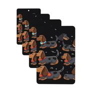 4Pcs Car Air Fresheners Cards I Love My Dog Dachshunds Hanging Fragrance Scented Cards Lasting Scent Car Aromatherapy Tablets Auto Rearview Mirror Pendant for Wardrobe Shoe Cabinet