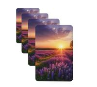4Pcs Car Air Fresheners Cards Lavender Meadow at Sunset Spring Hanging Fragrance Scented Cards Lasting Scent Car Aromatherapy Tablets Auto Rearview Mirror Pendant for Wardrobe Shoe Cabinet