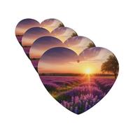 4Pcs Car Air Fresheners Cards Lavender Meadow at Sunset Spring Hanging Fragrance Scented Cards Lasting Scent Car Aromatherapy Tablets Auto Rearview Mirror Pendant for Wardrobe Shoe Cabinet