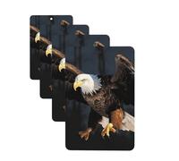 4Pcs Car Air Fresheners Cards Long Lasting Double Sided Hanging Fragrance Scented Card 3D Bald Eagle Car Aromatherapy Tablets Auto Rearview Mirror Pendant for Men Women