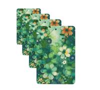 4Pcs Car Air Fresheners Cards Long Lasting Double Sided Hanging Fragrance Scented Card Abstract Seasonal Green Floral Car Aromatherapy Tablets Auto Rearview Mirror Pendant for Men Women