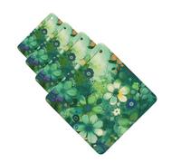 4Pcs Car Air Fresheners Cards Long Lasting Double Sided Hanging Fragrance Scented Card Abstract Seasonal Green Floral Car Aromatherapy Tablets Auto Rearview Mirror Pendant for Men Women