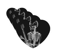 4Pcs Car Air Fresheners Cards Long Lasting Double Sided Hanging Fragrance Scented Card Abstract Skull Skeleton Playing Guitar Car Aromatherapy Tablets Auto Rearview Mirror Pendant for Men Women