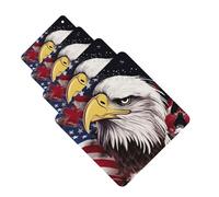4Pcs Car Air Fresheners Cards Long Lasting Double Sided Hanging Fragrance Scented Card America US Flag Bald Eagle Car Aromatherapy Tablets Auto Rearview Mirror Pendant for Men Women