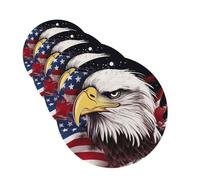 4Pcs Car Air Fresheners Cards Long Lasting Double Sided Hanging Fragrance Scented Card America US Flag Bald Eagle Car Aromatherapy Tablets Auto Rearview Mirror Pendant for Men Women