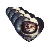 4Pcs Car Air Fresheners Cards Long Lasting Double Sided Hanging Fragrance Scented Card Animal Cat Astronaut Car Aromatherapy Tablets Auto Rearview Mirror Pendant for Men Women