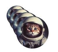 4Pcs Car Air Fresheners Cards Long Lasting Double Sided Hanging Fragrance Scented Card Animal Cat Astronaut Car Aromatherapy Tablets Auto Rearview Mirror Pendant for Men Women