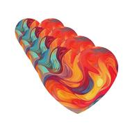 4Pcs Car Air Fresheners Cards Long Lasting Double Sided Hanging Fragrance Scented Card Artistic Effect Colorful Car Aromatherapy Tablets Auto Rearview Mirror Pendant for Men Women