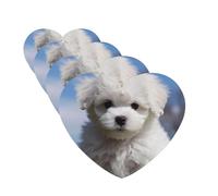 4Pcs Car Air Fresheners Cards Long Lasting Double Sided Hanging Fragrance Scented Card Bichon Frise Dog Car Aromatherapy Tablets Auto Rearview Mirror Pendant for Men Women