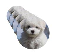 4Pcs Car Air Fresheners Cards Long Lasting Double Sided Hanging Fragrance Scented Card Bichon Frise Dog Car Aromatherapy Tablets Auto Rearview Mirror Pendant for Men Women