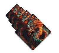 4Pcs Car Air Fresheners Cards Long Lasting Double Sided Hanging Fragrance Scented Card Chinese Dragon Car Aromatherapy Tablets Auto Rearview Mirror Pendant for Men Women