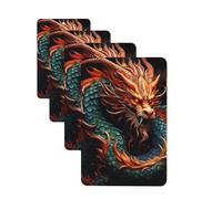 4Pcs Car Air Fresheners Cards Long Lasting Double Sided Hanging Fragrance Scented Card Chinese Dragon Car Aromatherapy Tablets Auto Rearview Mirror Pendant for Men Women