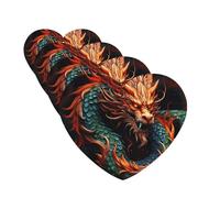 4Pcs Car Air Fresheners Cards Long Lasting Double Sided Hanging Fragrance Scented Card Chinese Dragon Car Aromatherapy Tablets Auto Rearview Mirror Pendant for Men Women
