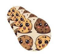 4Pcs Car Air Fresheners Cards Long Lasting Double Sided Hanging Fragrance Scented Card Chocolate Chip with Different Expressions Car Aromatherapy Tablets Auto Rearview Mirror Pendant for Men Women