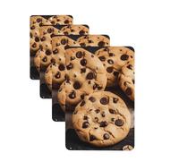 4Pcs Car Air Fresheners Cards Long Lasting Double Sided Hanging Fragrance Scented Card Chocolate Chip Car Aromatherapy Tablets Auto Rearview Mirror Pendant for Men Women