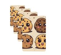 4Pcs Car Air Fresheners Cards Long Lasting Double Sided Hanging Fragrance Scented Card Chocolate Chip with Different Expressions Car Aromatherapy Tablets Auto Rearview Mirror Pendant for Men Women