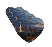 4Pcs Car Air Fresheners Cards Long Lasting Double Sided Hanging Fragrance Scented Card City Seattle Car Aromatherapy Tablets Auto Rearview Mirror Pendant for Men Women